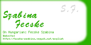 szabina fecske business card